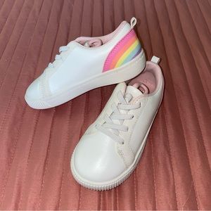 NEW Carters | White with rainbow heel toddler girl size 11 sneakers